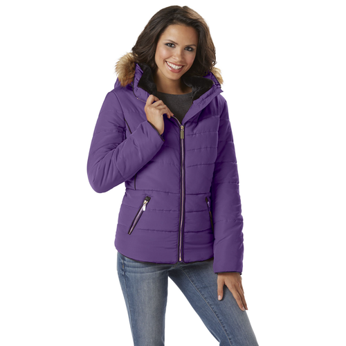 Short Hooded Puffer Jacket Purple 