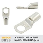 <!--F#f_0-->SC16-8 Heavy Duty Cooper Cable Lug Ring Connector Terminal Non-Insulated 10 Pack<!--F/-->