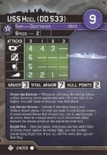 Axis and Allies War at Sea "Task Force" USS Hoel DD533 24/60 Game Piece  Card
