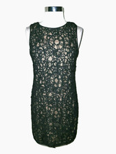 NEW MAX STUDIO Size L Sheath Dress Black Beige Lining Sequins Sleeveless