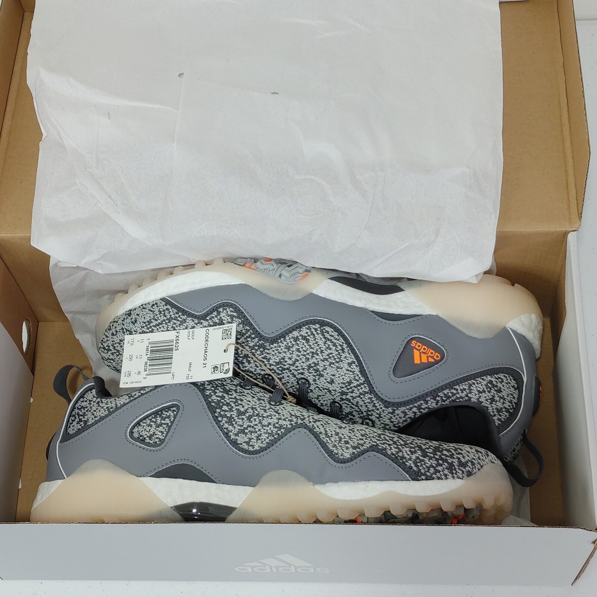 Adidas CodeChaos 21 Golf Shoes - Grey Five / Scream Orange / Grey Sz 11.5 Adidas CodeChaos 21 Golf Shoes - Grey Five / | Mercari main image 3