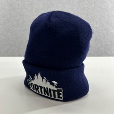 Fortnite Beanie Kids One Size Embroidered Blue Knit