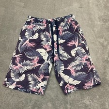 Tommy Bahama Navy Blue Palm Print Swim Trunks Shorts S Small