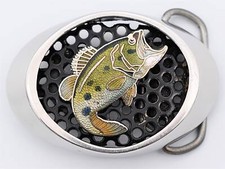 Bass Fish Largemouth Smallmouth Steel Vintage Belt Buckle