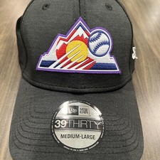 NEW ERA MLB COLORADO ROCKIES 39thirty CLUBHOUSE 2023 FLEX BLACK Hat Cap