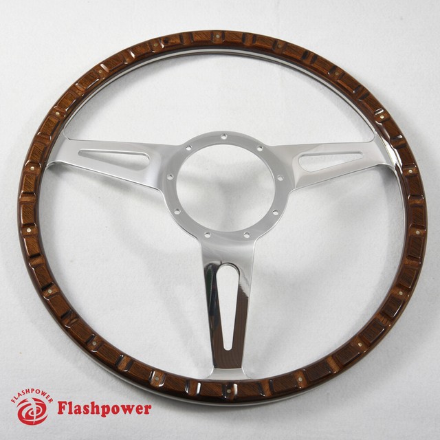 14'' Classic Riveted wood grain steering wheel Restoration MGB Midget