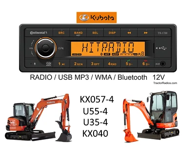 TRACTORRADIOS.COM Kubota Tractor Radio Bullet Connectors U35-4 KX040-4 KX057-4 U55-4 Bluetooth