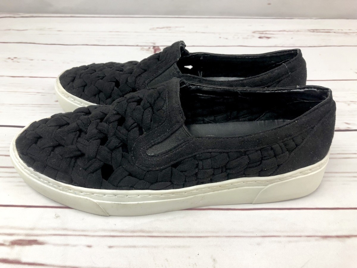 STATE Delphin BLACK BRAIDED SLIP ON SNEAKERS Shoes Womens Size