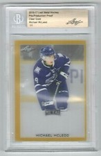 2016-17 Leaf Metal Hockey Clear Gold Michael McLeod Devils RC #1/1 (Graded #69)