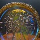 Solstice 1976 Amber Iridescent Carnival Glass Round Music Decorative Plate — photo 2