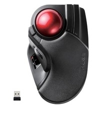 ELECOM HUGE Trackball Mouse, 2.4GHz Wireless, Finger Control, 8-Button M-HT1DRBK