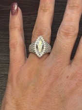 Vintage CZ Sterling Silver Cocktail Ring Size 8