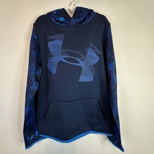 Under Armour Hoodie BOYS M Medium Blue Youth UA Sweatshirt Pullover
