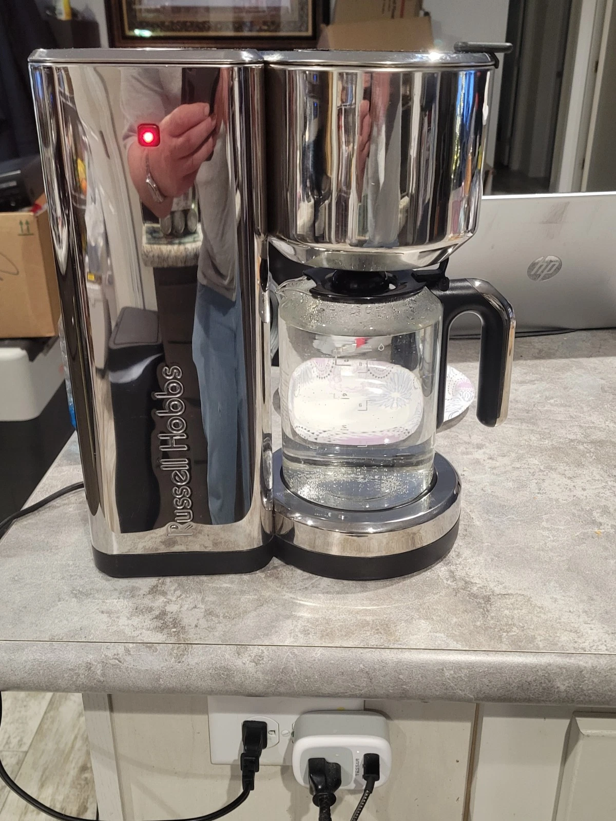 Russell Hobbs Model CM7000S 8 Cup Coffeemaker Chrome & Black Tested Working Rare