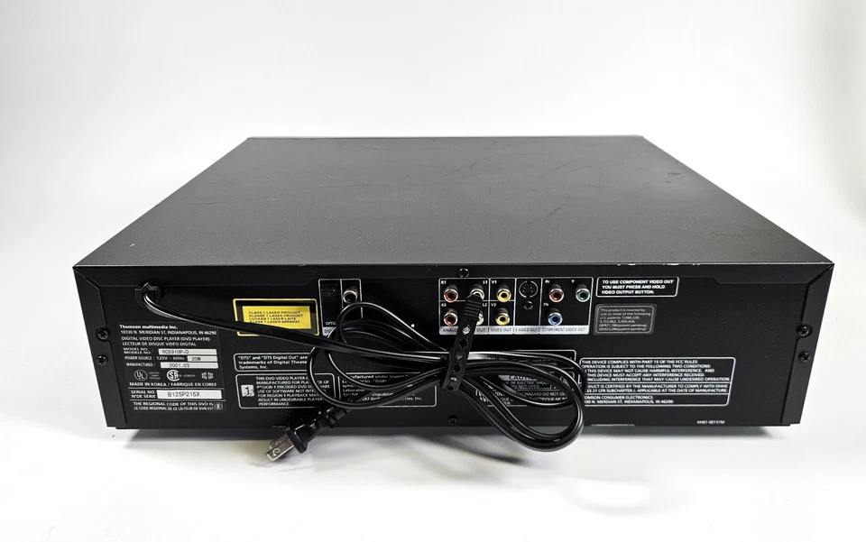 5-Disc DVD/CD Player, RCA RC5901P -MP3, DTS, Dolby Digital w/ AV Cables –Working - Image 3 of 4