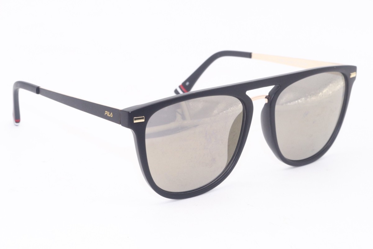 FILA SF9341 UZ8G BLACK GOLD MIRRORED AUTHENTIC DESIGNER SUNGLASSES