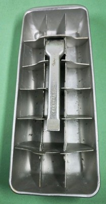 Vintage General Electric Mini Cube Ice Tray Aluminum Makes 18 Cubes Mid-century 