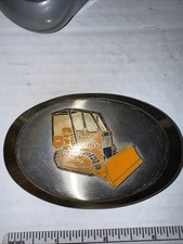 Vintage 450 BullDozer Tracks Construction Tractor Belt Buckle Gold
