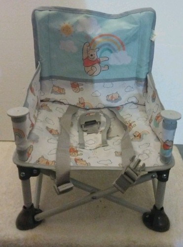Disney Winnie The Pooh Foldable Kids Chair w/ Carry Bag Toddler Blue Up To 24 M
