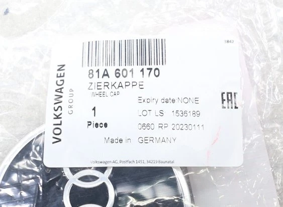 NEW OEM Volkswagen Wheel Center Cap Audi Logo 81A601170 Audi 2020-2025 - Image 3 of 4