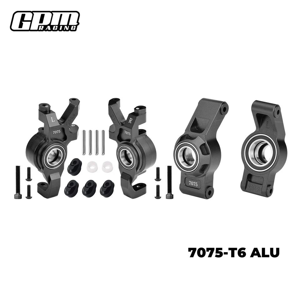 GPM 7075 Alloy Front Steering Block & Rear Hubs 3 Oversize Bearing X-Maxx XRT - Image 2 of 4