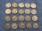 20 SILVER MERCURY DIMES WITH DATES lot 34a
