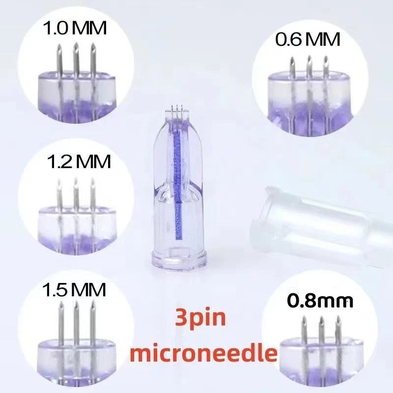 5/10/20/Pcs Crystal Nanosoft Microneedle 3Pin Needles Anti Aging Eyes Neck Lines - Image 2 of 4