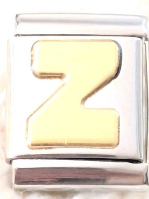 Authentic Nomination BIG 13mm Link Flat Gold Letter Z Italian Charm K189