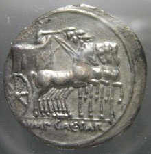 Octavian Augustus AR Denarius (30 BC), Victory on prow, Certified NGC XF