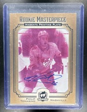 2021-22 UD The Cup Philip Tomasino Rookie Masterpiece Magenta Plate Auto #1/1