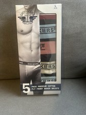 Dockers  5-Pair Mens Premium Cotton Fly Front Boxer Briefs L