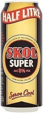 Skol Super Lager 8 Percent Beer 24 x 500ml Cans Strong Refreshing Drink