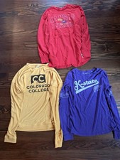 Kansas Jayhawks k-state Colorado College Lot 3 Retro Long Sleeve M L  NCAA