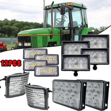 12pcs Led Work Lights Kits Plug And Play For John Deere 7200,7210,7400,7410,7510