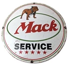 Vintage Mack Trucks Sign - 5 Star Sales & Service Gas Pump Porcelain Ad Sign