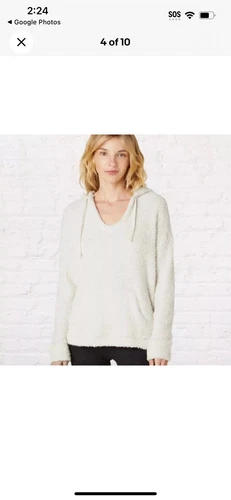 OFF WHITE BEYOND YOGA maglione sherpa donna felpa con cappuccio nuvola bianco sporco maglione grande