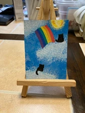 ACEO Original Acrylic Painting Landscape Abstract Art Card ATC Scenery 125