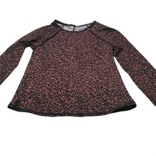 All In Motion Women's Long Sleeve Swim Rash Guard Top Animal Print Small 4-6 New