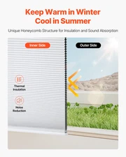 Cellular Shades, 1 inch Light Filtering Cordless Cellular Blinds, Blackout Priva