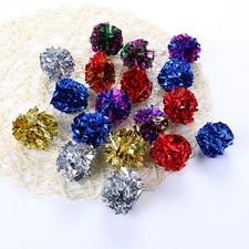24 Pcs Cat Balls for Interaction Multi-colored Fuzzy Cats Toys Crinkle
