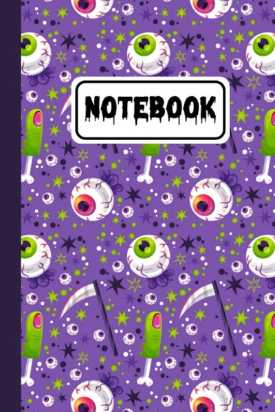 Halloween Notizbuch 6X9 Zoll, 100 Seiten, Zombie Muster, Geschenk FüR MäNner-image