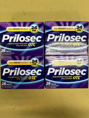 4 New Prilosec OTC 24HR Acid Reducer 20mg - 28 Tablets Each Box Exp. 06/2028+