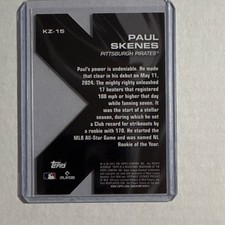 Topps 2025 Series 2 K Zone Insert Paul Skenes Pittsburgh Pirates Card KZ-15