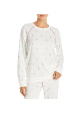 P.J. SALVAGE Intimates Ivory Waffle-Knit Crewneck Holiday Pajama Top S