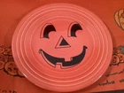 VINTAGE RETIRED FIESTA HALLOWEEN 9” PLATE  TWO TEETH MINT ORANGE? I have more…..