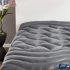 Cooling Mattress Pad Soft Microfiber 3-Zone Design Deep Pocket Washable New