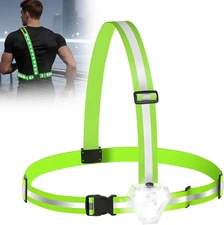 Zacro Reflective Running Vest with 9 RGB Modes, 500LM High Visibility Chest Ligh