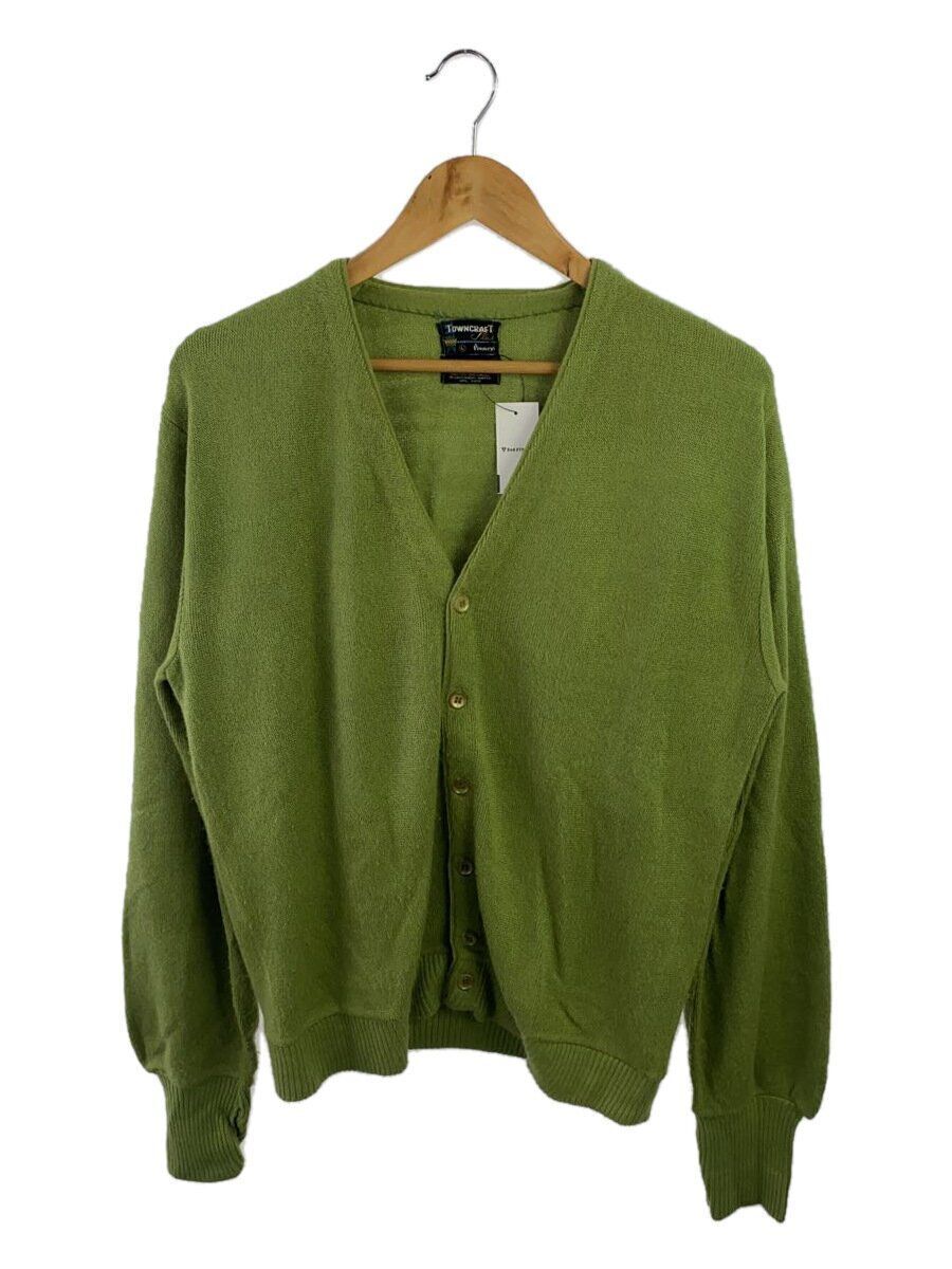 TOWN CRAFT Cardigan (Thin L Acrylic Green Plain 60's ~ Used TOWN CRAFT Cardigan (Thin L Acrylic Green Plain 60's ~ Used