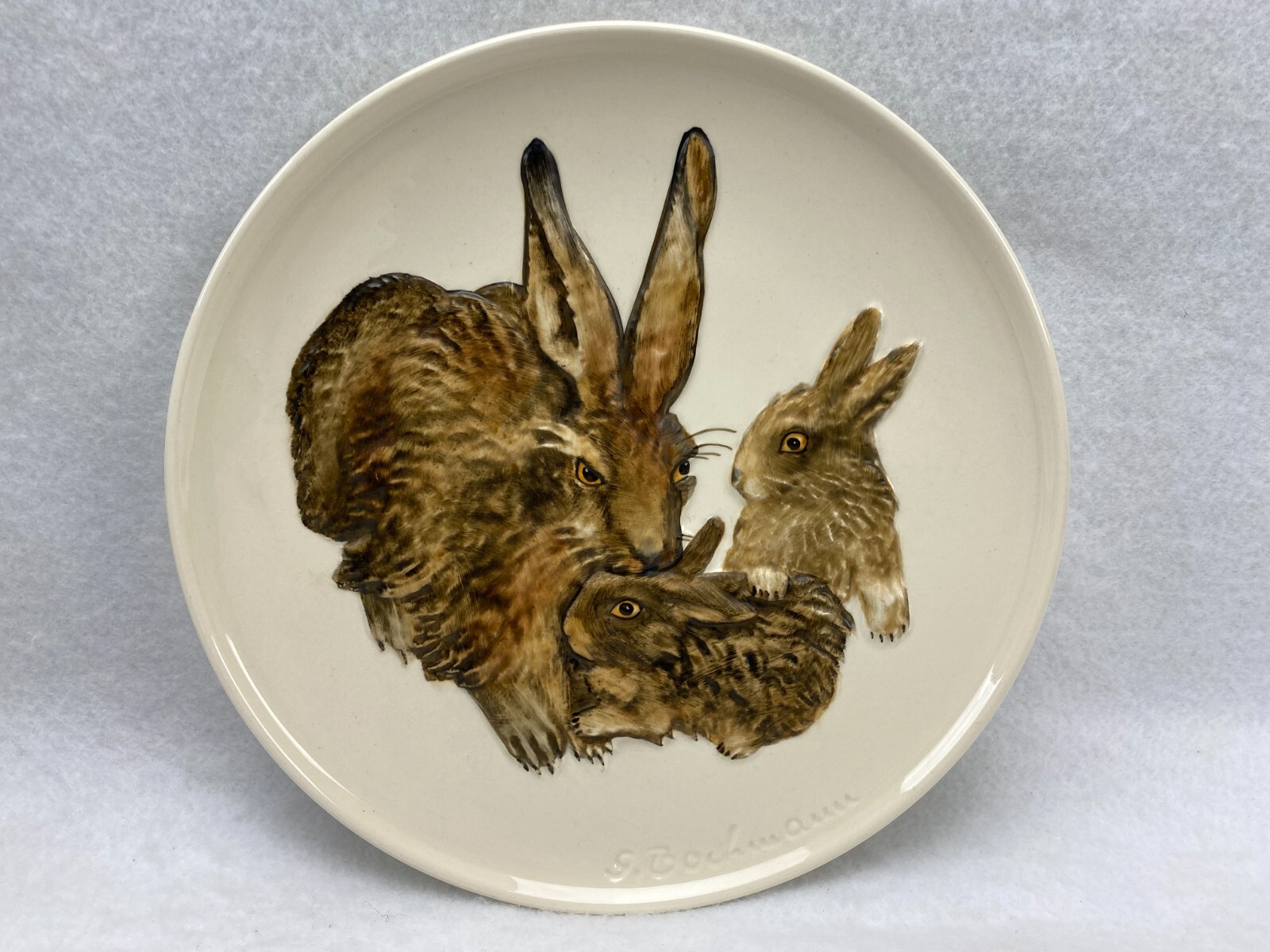 Goebel Collector’s Plate Rabbits Hand Painted Mothers Series 1975 First Edition