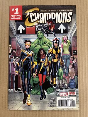 CHAMPIONS #1 1ST PRINT MARVEL COMICS (2016) HULK NOVA VISION CYCLOPS MS. MARVEL